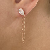 Diamond Chain Earrings 1.6 ct Rose Gold