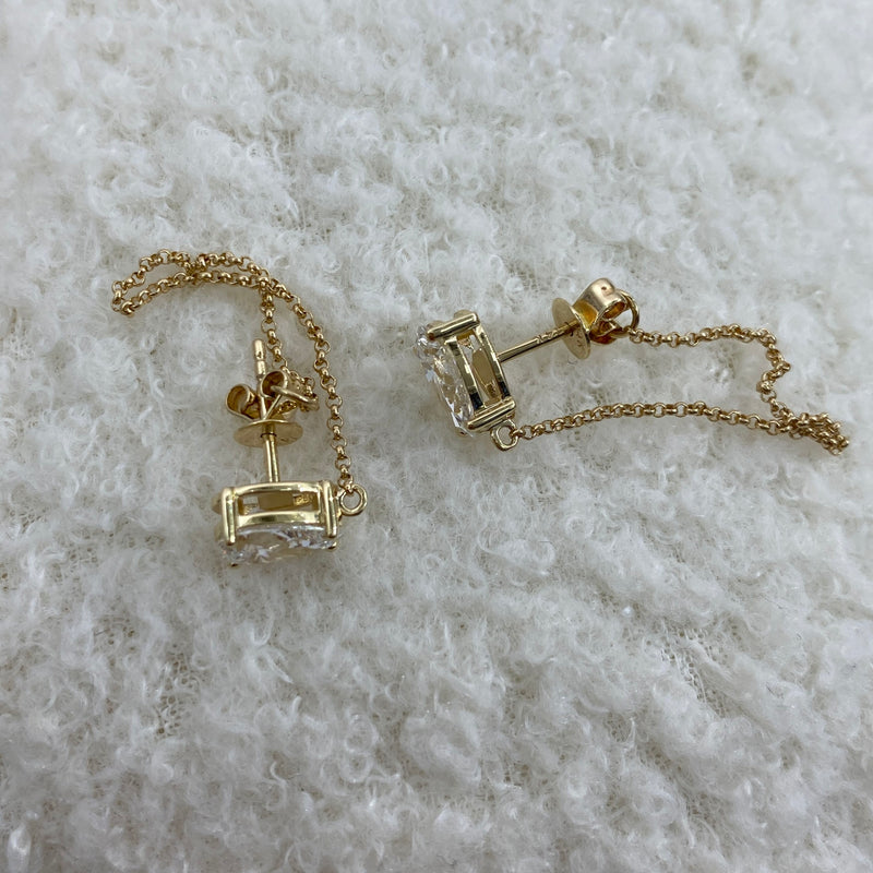 Diamond Chain Earrings 1.6 ct Yellow Gold