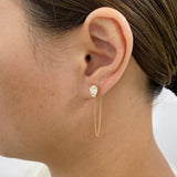 Diamond Chain Earrings 1.6 ct Yellow Gold