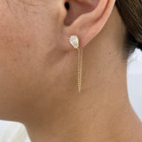 Diamond Chain Earrings 1.6 ct Yellow Gold