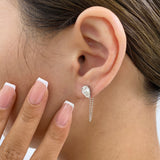 Diamond Chain Earrings 1.6 ct White Gold