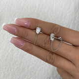 Diamond Chain Earrings 1.6 ct White Gold