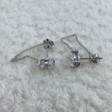 Diamond Chain Earrings 1.6 ct White Gold