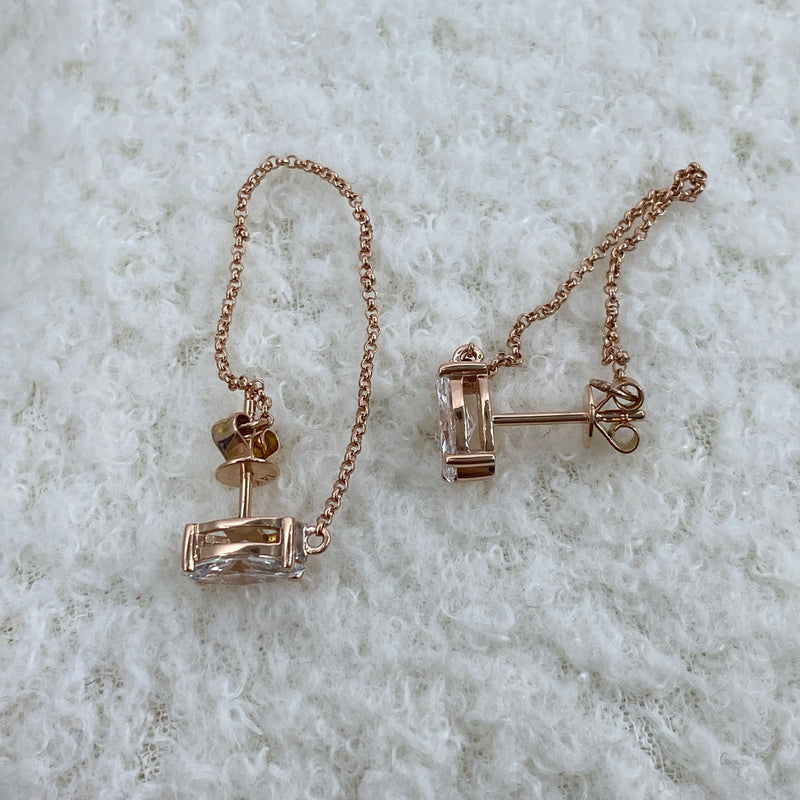 Diamond Chain Earrings 1.2 ct Rose Gold