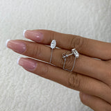 Diamond Chain Earrings 1.3 ct White Gold