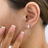 Diamond Chain Earrings 1.3 ct White Gold