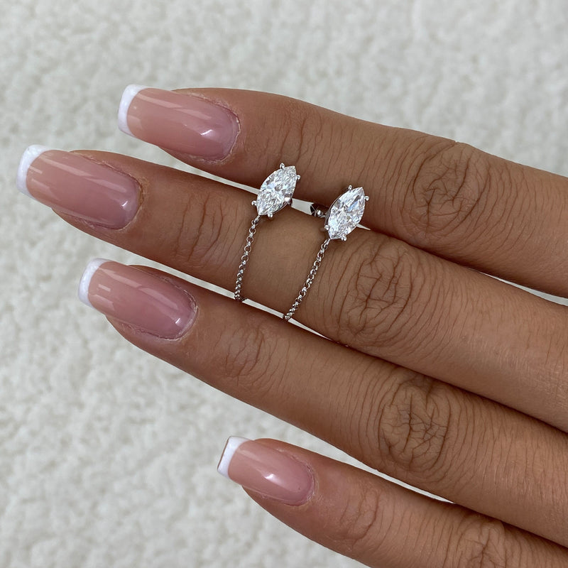 Diamond Chain Earrings 1.3 ct White Gold