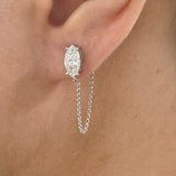 Diamond Chain Earrings 1.3 ct White Gold