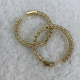 Diamond Hoop Earrings 4.2 ct Yellow Gold