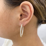 Diamond Hoop Earrings 4.2 ct Yellow Gold