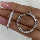 Diamond Hoop Earrings 4.1 ct White Gold
