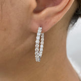Diamond Hoop Earrings 4.1 ct White Gold
