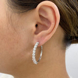 Diamond Hoop Earrings 3.2 ct White Gold
