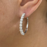 Diamond Hoop Earrings 3.2 ct White Gold