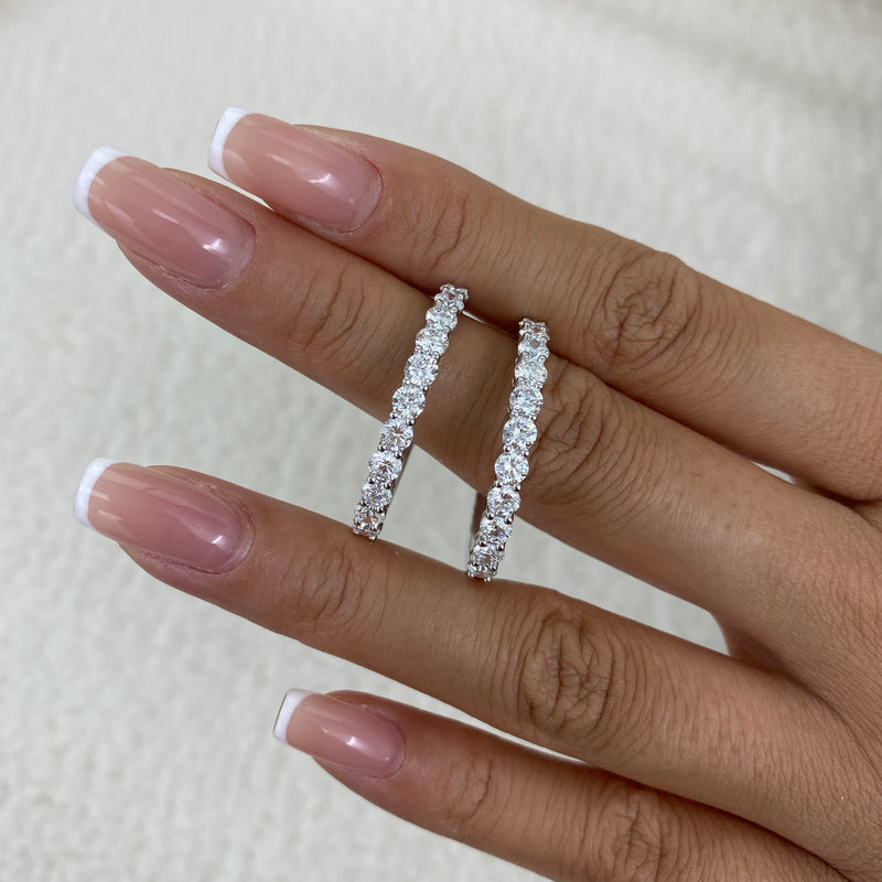 Diamond Hoop Earrings 3.2 ct White Gold