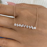 Diamond Bar Necklace 1.1 ct Rose Gold