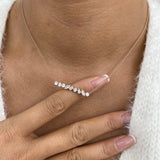 Diamond Bar Necklace 1.1 ct Rose Gold