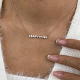 Diamond Bar Necklace 1.1 ct Rose Gold