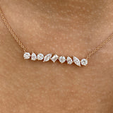 Diamond Bar Necklace 1.1 ct Rose Gold