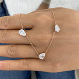 Diamond Pendant Necklace 3.2 ct Rose Gold