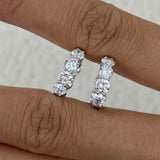 Diamond Hoop Earrings 3.2 ct White Gold