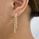 Diamond Drop Earrings 2.6 ct Yellow Gold