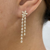 Diamond Drop Earrings 2.6 ct Yellow Gold