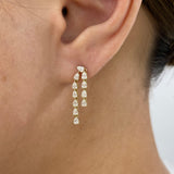 Diamond Drop Earrings 1 ct Yellow Gold