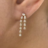 Diamond Drop Earrings 1 ct Yellow Gold