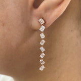 Diamond Drop Earrings 3.2 ct Rose Gold