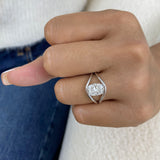 Aurevion Ring 2 ct TCW , Solid Gold 14k