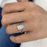 Aurevion Ring 2 ct TCW , Solid Gold 14k