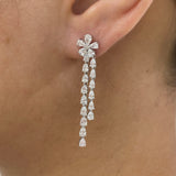 Diamond Drop Earrings 2.8 ct White Gold