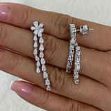 Diamond Drop Earrings 2.8 ct White Gold