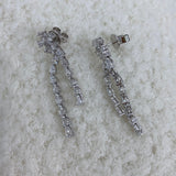 Diamond Drop Earrings 2.8 ct White Gold