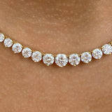 Diamond Tennis Necklace 14.8 ct Yellow Gold
