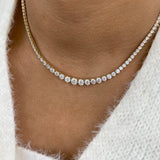 Diamond Tennis Necklace 14.8 ct Yellow Gold