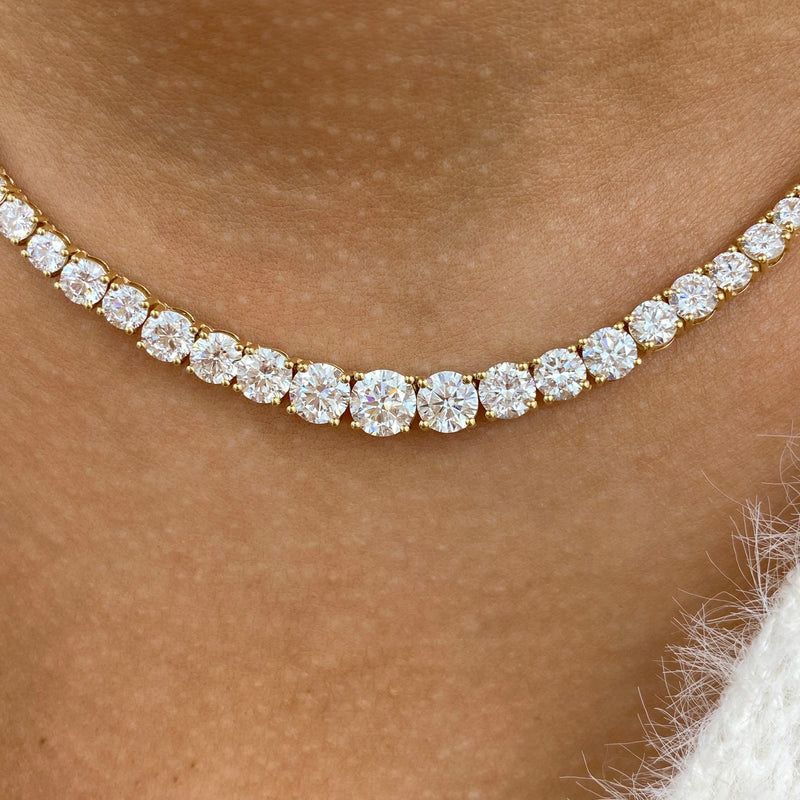 Diamond Tennis Necklace 15 ct Yellow Gold