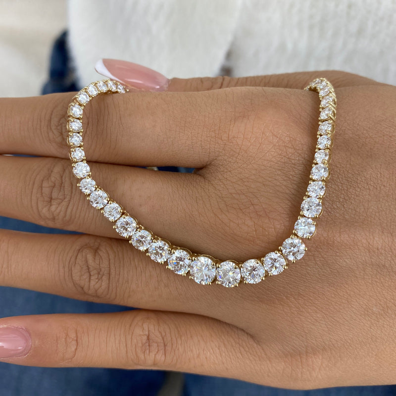 Diamond Tennis Necklace 15 ct Yellow Gold