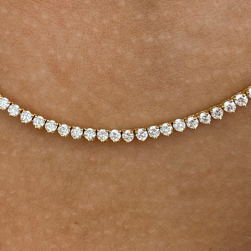 Diamond Tennis Necklace 2.7 ct Yellow Gold