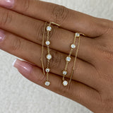 Diamond Threader Earrings 0.8 ct Yellow Gold