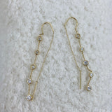 Diamond Threader Earrings 0.8 ct Yellow Gold