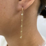 Diamond Threader Earrings 0.8 ct Yellow Gold