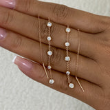 Diamond Threader Earrings 0.8 ct Rose Gold