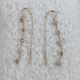 Diamond Threader Earrings 0.8 ct Rose Gold