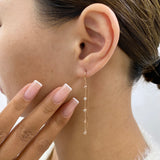 Diamond Threader Earrings 0.8 ct Rose Gold