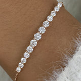 Diamond Bar Bracelet 6.7 ct Rose Gold