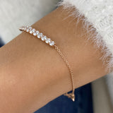 Diamond Bar Bracelet 6.7 ct Rose Gold