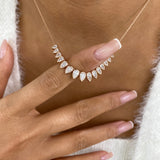 Diamond Charm Necklace 2.9 ct Rose Gold