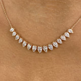 Diamond Charm Necklace 2.9 ct Rose Gold